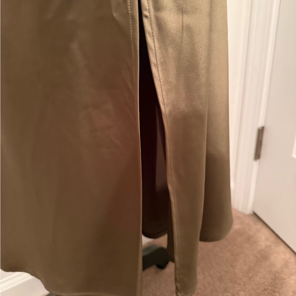Banana Republic Olive Satin Slip Maxi Dress - Picture 7 of 8